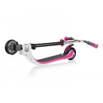 Globber Flow 125 Foldable Scooter - White/Pink 473-162 4897070183896