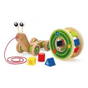 Hape Walk-A-Long Snail - Βόλτα Με Το Σαλιγκαράκι Και Μαθαίνω Τα Σχήματα - 5Τεμ. E0349 6943478008816