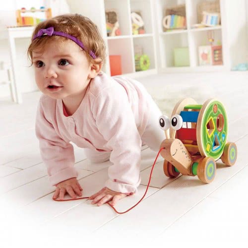 Hape Walk-A-Long Snail - Βόλτα Με Το Σαλιγκαράκι Και Μαθαίνω Τα Σχήματα - 5Τεμ. E0349 6943478008816