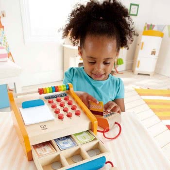 Hape Checkout Register - Η Πρώτη Μου Ξύλινη Ταμειακή Μηχανή - 37 Τεμ. E3121B 6943478004467