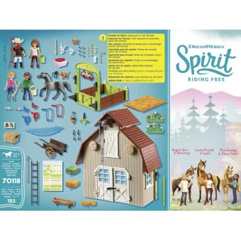Playmobil Spirit Riding Free Barn With Lucky, Pru & Abigail 70118 4008789701183