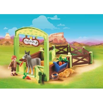 Playmobil Spirit Riding Free Snips And Senor Carrots With Horse Stall 70120 4008789701206