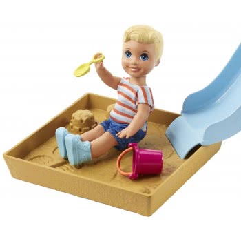 Mattel Barbie Skipper Babysitter Αξεσουάρ – Αγόρι Με Τσουλήθρα, Κουβαδάκι Και Άμμο FXG94 / FXG96 887961691184