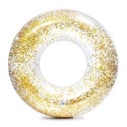INTEX Transparent Glitter Tubes - Φουσκωτό Σωσίβιο Με Χρυσόσκονη 119 Εκ. - Ροζ, Χρυσό 56274 6941057414188