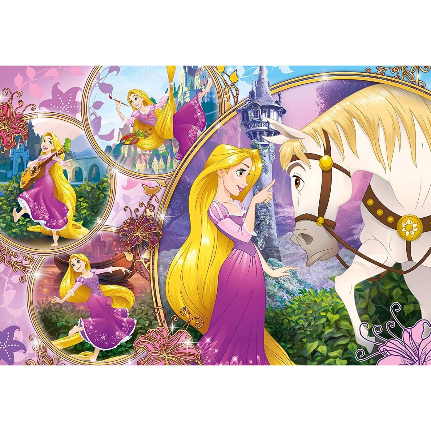 Clementoni Kids Puzzle Maxi Super Color Princess: Hair Tangles 24 Pcs ...