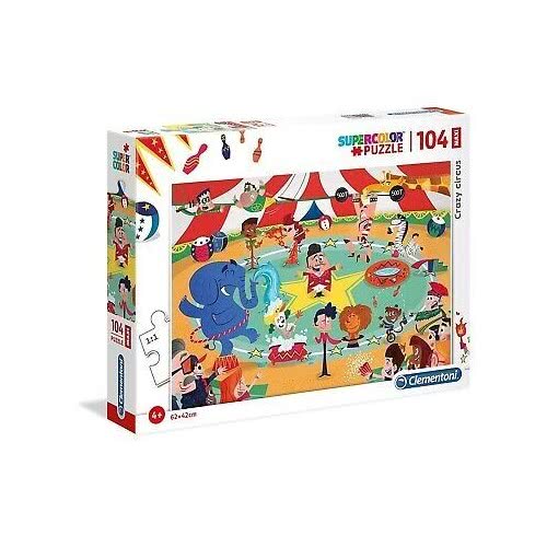 Clementoni Kids Puzzle Maxi Super Color Crazy Circus 104 Pcs 1210-23733 ...