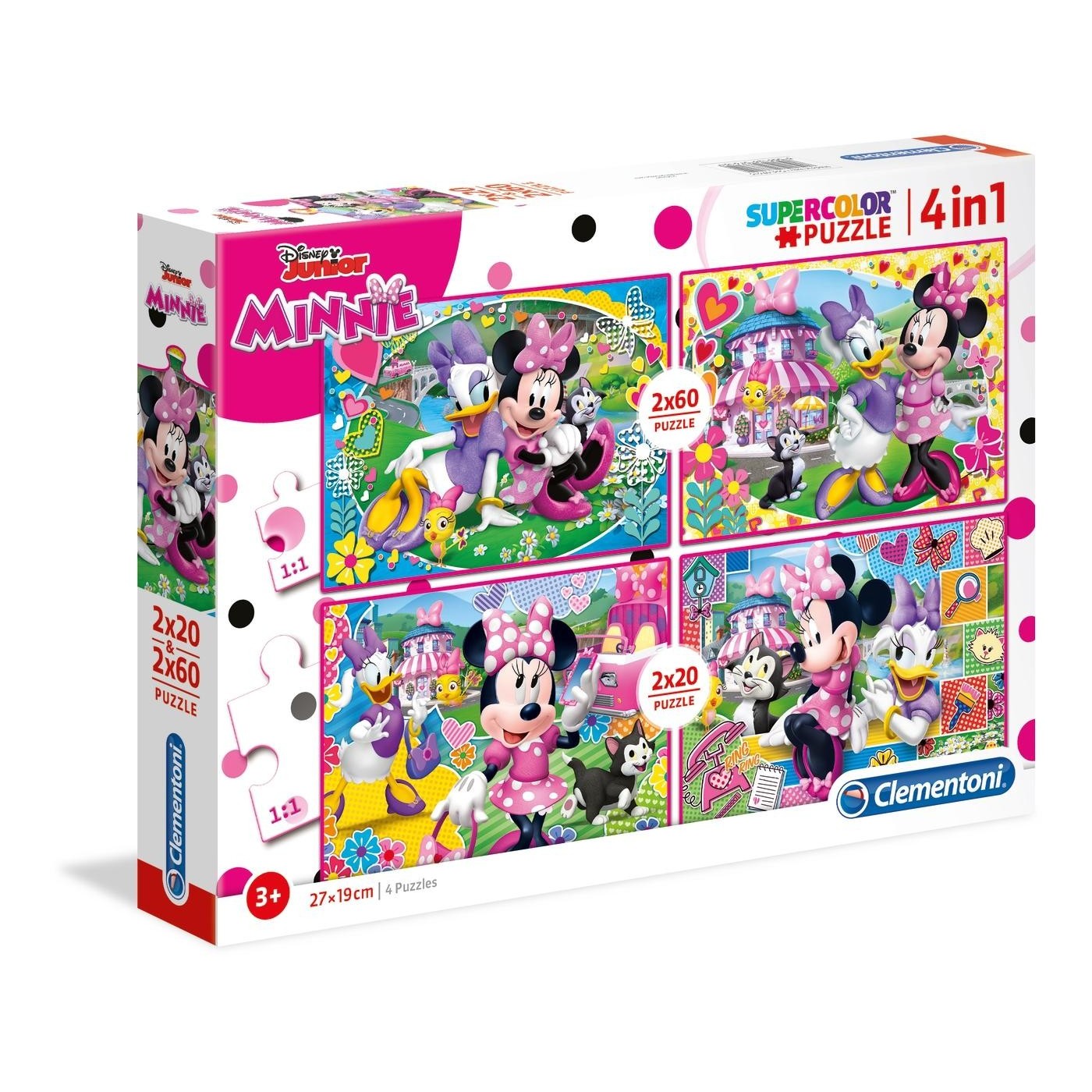 Clementoni Kids Puzzle Super Color Minnie Happy Helpers 2X20 & 2X60 Pcs ...
