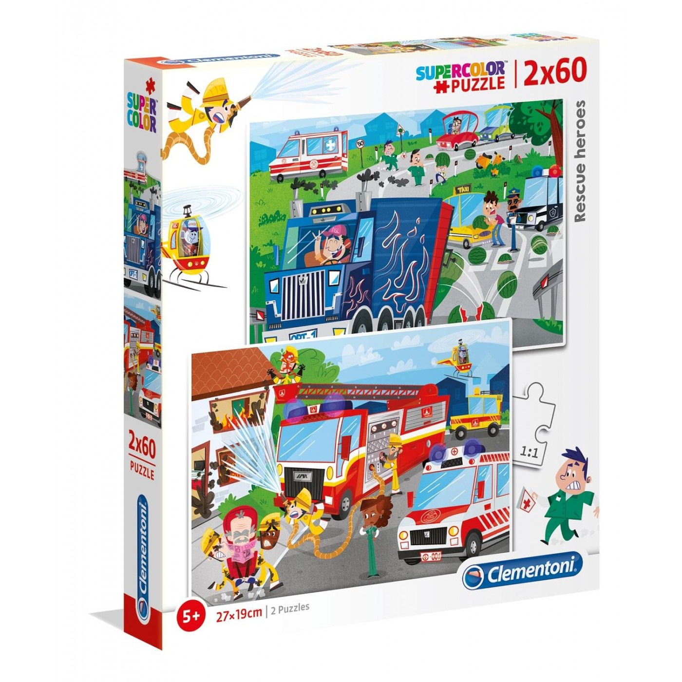 Clementoni Kids Puzzle Super Color Rescue Heroes 2X60 Pcs 1200-21602 ...