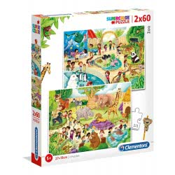 Clementoni Παιδικό Παζλ Color Ζωολογικός Κήπος 2X60 Τμχ 1200-21603 8005125216031