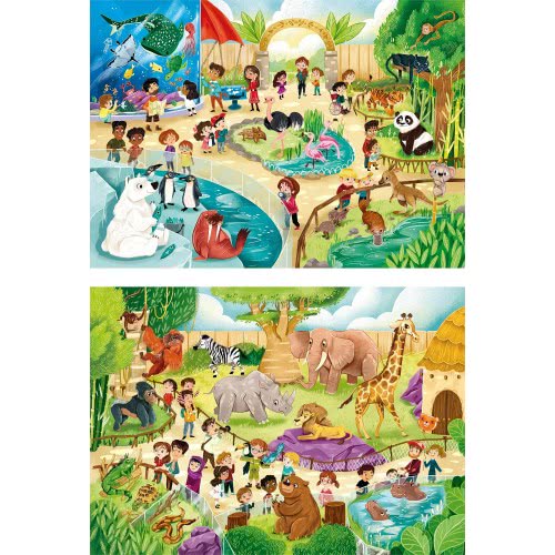 Clementoni Kids Puzzle Super Color Zoo 2X60 Pcs 1200-21603 8005125216031