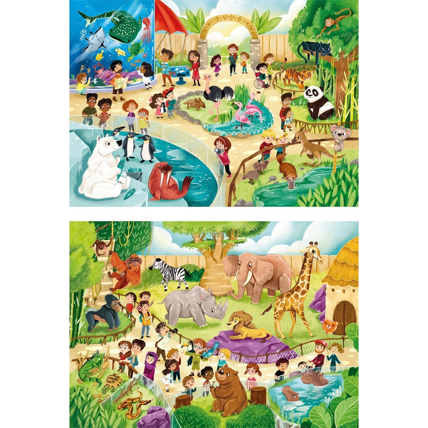 Clementoni Kids Puzzle Super Color Zoo 2X60 Pcs 1200-21603 | Toys-shop.gr