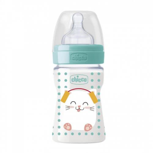 Chicco Πλαστικό Μπιμπερό Well-Being Pop Friends Θήλη Σιλικόνης 150Ml 0+ - 2 Σχέδια A60-09500-00 8058664086085