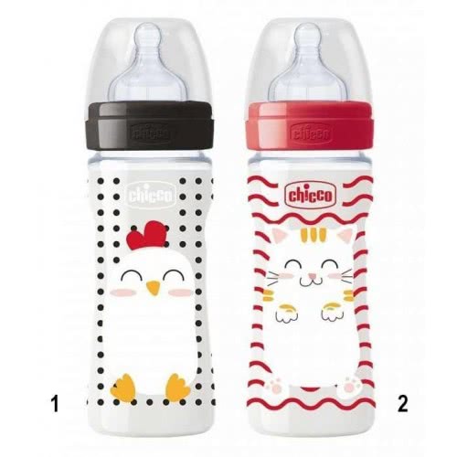 Chicco Πλαστικό Μπιμπερό Well-Being Pop Friends Θήλη Σιλικόνης 250Ml 2M+ A60-09501-00 8058664086092