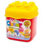 Clementoni Soft Baby Toddler Soft Premium Blocks Bucket 20 Pcs For 6-36 Months 1033-63087 8005125147410
