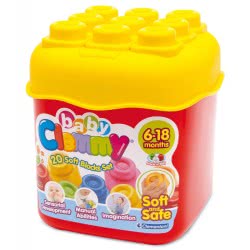 Clementoni Soft Baby Toddler Soft Premium Blocks Bucket 20 Pcs For 6-36 Months 1033-63087 8005125147410