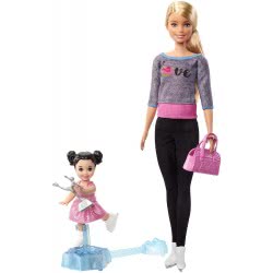 Mattel Barbie Ice-Skating Coach Dolls And Playset FXP38 887961697247