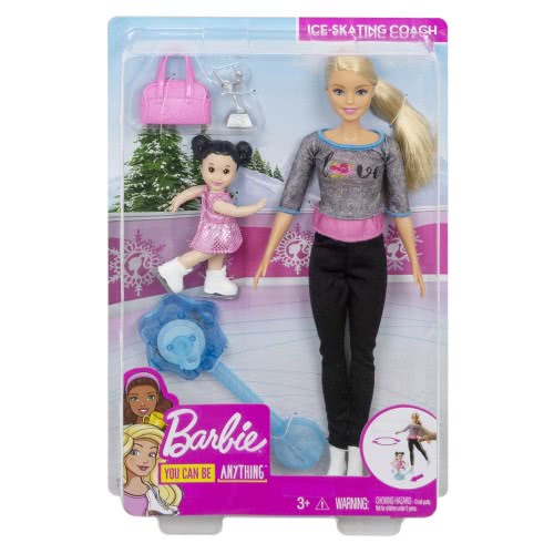 Mattel Barbie Ice-Skating Coach Dolls And Playset FXP38 887961697247