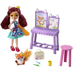 Mattel Enchantimals Στούντιο Ζωγραφικής - Κούκλα Και Ζωάκι Φιλαράκι Με Αξεσουάρ FCC62 / GBX03 887961723281