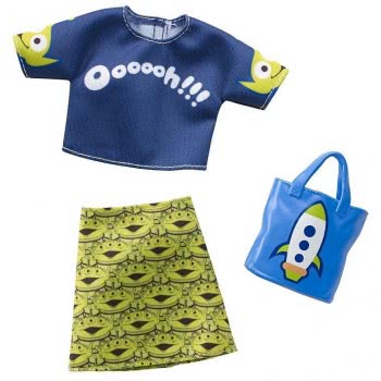 Mattel Barbie Πρωϊνά Σύνολα - Διάσημες Μόδες - Toy Story Alien Skirt And Top FYW81 / FXK75 887961694147