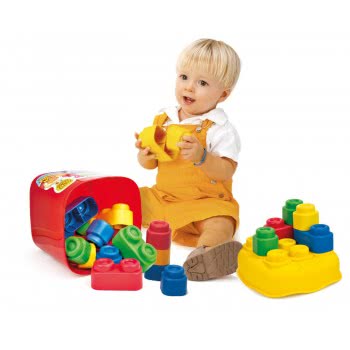 Clementoni Soft Baby Toddler Soft Premium Blocks Bucket 20 Pcs For 6-36 Months 1033-63087 8005125147410