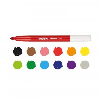 CARIOCA Markers JUMBO 12 Colors 40569 8003511405694