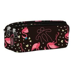 Diakakis imports Totto Oval Pencil Case Double Flamingos 000581781 7704758045650