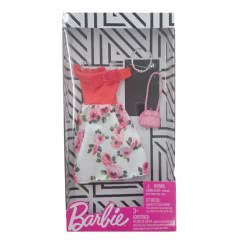 Mattel Barbie Fashion Βραδινά Σύνολα Φόρεμα Με Λουλούδια Και Αξεσουάρ FND47 / FXJ15 887961692259