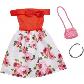 Mattel Barbie Fashion Βραδινά Σύνολα Φόρεμα Με Λουλούδια Και Αξεσουάρ FND47 / FXJ15 887961692259