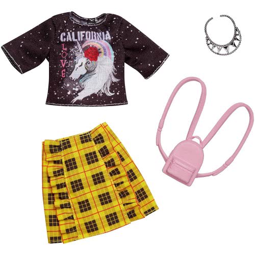 Mattel Barbie Fashion Βραδινά Σύνολα, California Love Μονόκερος Μπλούζα Και Φούστα FND47 / FXJ11 887961692334