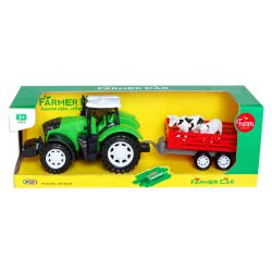 Toys-shop Choice Friction Power Farmer Tractor And Trailor With Cows JA085625 6990119856251