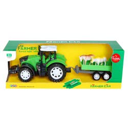 Toys-shop Choice Τρακτέρ Αυτοκούρδιστο Και Καρότσα Με Ζώα JA085630 6990119856305