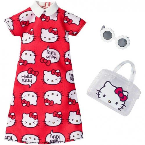 Mattel Barbie Πρωϊνά Σύνολα - Διάσημες Μόδες - Hello Kitty Red Dress Fashion FYW81 / FKR67 887961551563
