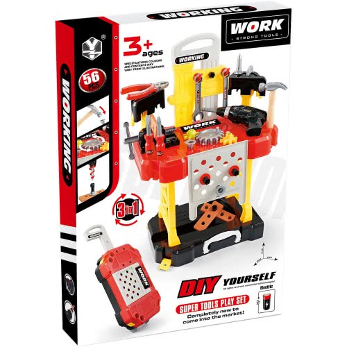 Toys-shop Choice Βαλιτσάκι-Τρόλλεϋ Και Πάγκος Εργαλείων 3 Σε 1 Με 56 Αξεσουάρ JU043595 6990119435951
