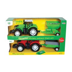 Toys-shop Choice Friction Farm Tractor With Trailes Set 2Pcs Together JA085640 6990119856404