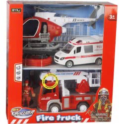 Toys-shop Choice Fire Truck Οχήματα Άμεσης Δράσης (Ελικόπτερο, Πυροσβεστική, Ασθενοφόρο) JY054945 6990119549450