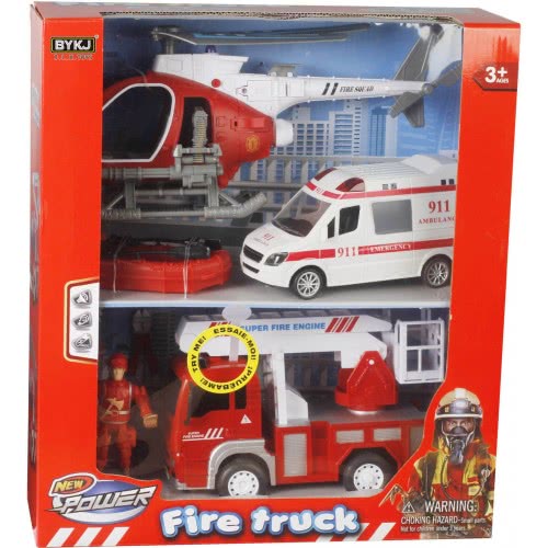 Toys-shop Choice Fire Truck Οχήματα Άμεσης Δράσης (Ελικόπτερο, Πυροσβεστική, Ασθενοφόρο) JY054945 6990119549450
