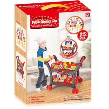Toys-shop Choice The Deluxe Push Dining Car With 25 Accessories - Red JU044617 6990119446179