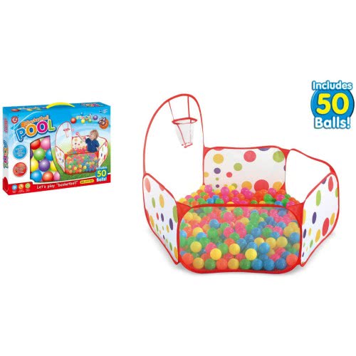 Toys-shop Choice Basketball Pool With 50 Colored Balls 53X8x38 Cm JS059271 6990119592715
