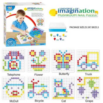 Toys-shop Choice Mushroom Nail Puzzle 201Pcs JK095747 6990119957477