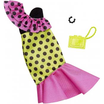 Mattel Barbie Fashion Βραδινά Σύνολα Πουά Φόρεμα Με Αξεσουάρ FND47 / FXJ18 887961692235