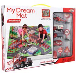 Toys-shop Choice My Dream Mat Rug With Die-Cast Fire Rescue Vehicles JI043848 6990119438488