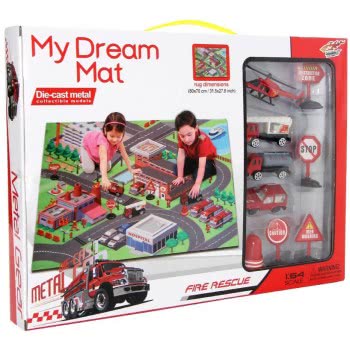 Toys-shop Choice My Dream Mat Χαλάκι Με Μεταλλικά Αυτοκινητάκια Πυροσβεστικής JI043848 6990119438488