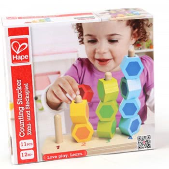 Hape Early Explorer Ξύλινοι Κύβοι Στοίβαξης Counting Stacker E0504 6943478006317