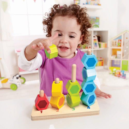 Hape Early Explorer Ξύλινοι Κύβοι Στοίβαξης Counting Stacker E0504 6943478006317