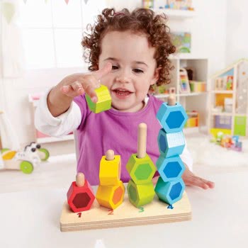 Hape Early Explorer Ξύλινοι Κύβοι Στοίβαξης Counting Stacker E0504 6943478006317