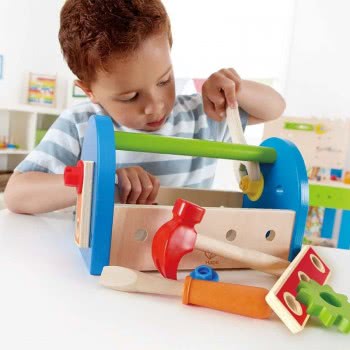 Hape Fix-It Tool Box - Καλαθάκι Με Βίδες & Εργαλεία Που Τα Αποθηκεύει & Μεταφέρεται - 17Τεμ. E3001 6943478004238