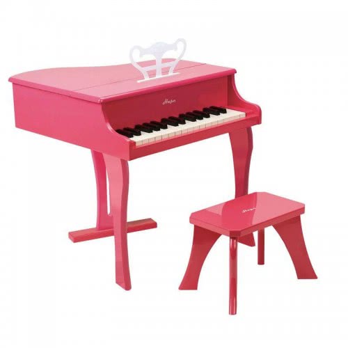 Hape Early Melodies Ξύλινο Πιάνο 30 Κλειδιά- Grand Piano Pink E0319 6943478008885