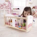 Hape Happy Doll Furniture Ξύλινο Λίκνο Κούκλας Rock-A-Bye Baby Cradle E3601 6943478006249