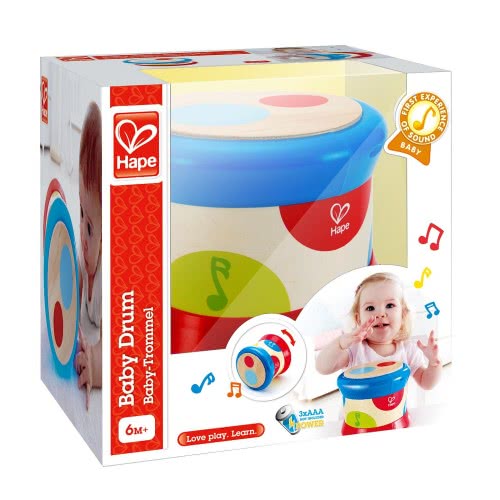 Hape Early Melodies Baby Drum Ξύλινο Τύμπανο E0333 6943478017726