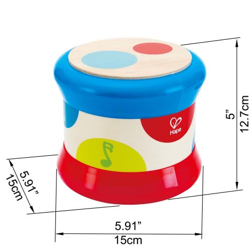Hape Early Melodies Baby Drum Ξύλινο Τύμπανο E0333 6943478017726